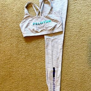 Peloton Lululemon size 8 energy bra and size 6 Lululemon leggings.